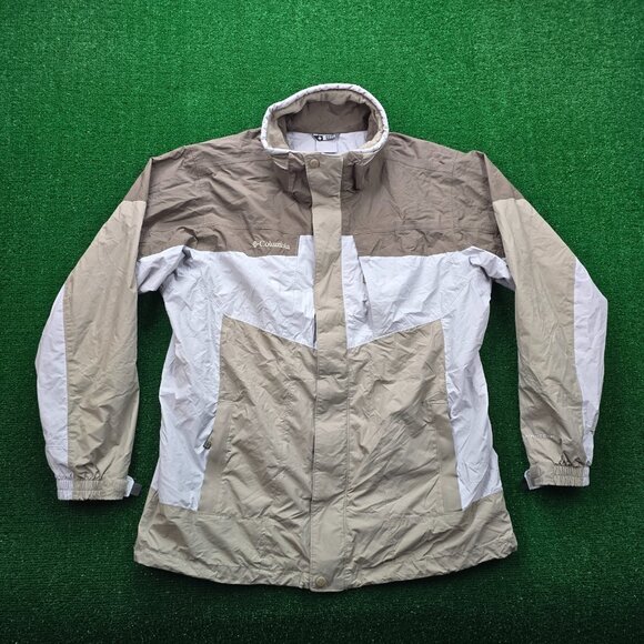 Columbia Jacket Mens Large Beige White Bugaboo Omni-Tech Waterproof Interchange - Picture 1 of 13